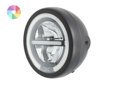 Scheinwerfer Rund 165mm Angel Eye "V2" LED 12V Kustom (Farbe wählen) Scheinwerfer Rund 165mm Angel Eye "V2" LED 12V Kustom (Farbe wählen)